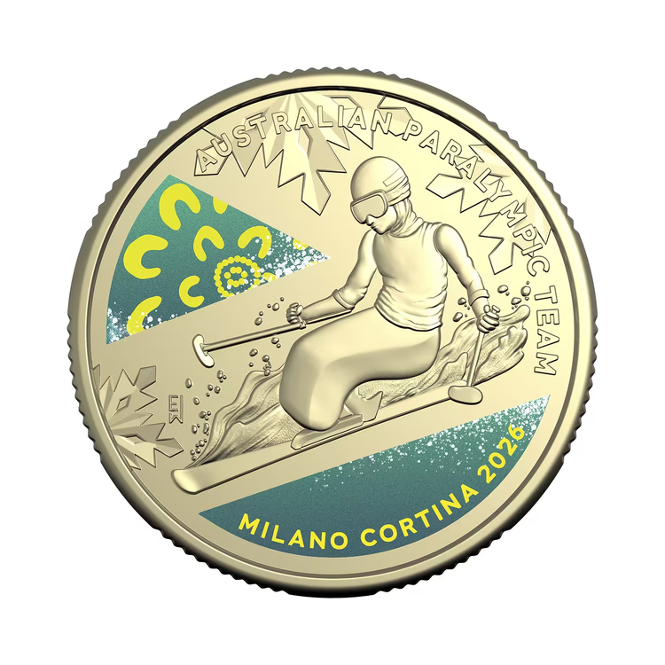 2026 $1 Winter Paralympics Coloured Carded Coin