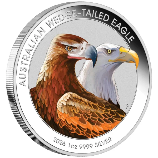 2026 1oz Australian Wedge-tailed Eagle Silver Coloured Coin in Card