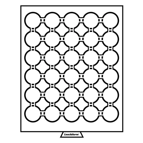 Coin Tray 50c - 30 x 32.5mm compartments - Lighthouse Munzbox MB SmokeDraw/BLACK Tray (MBCAPS32)