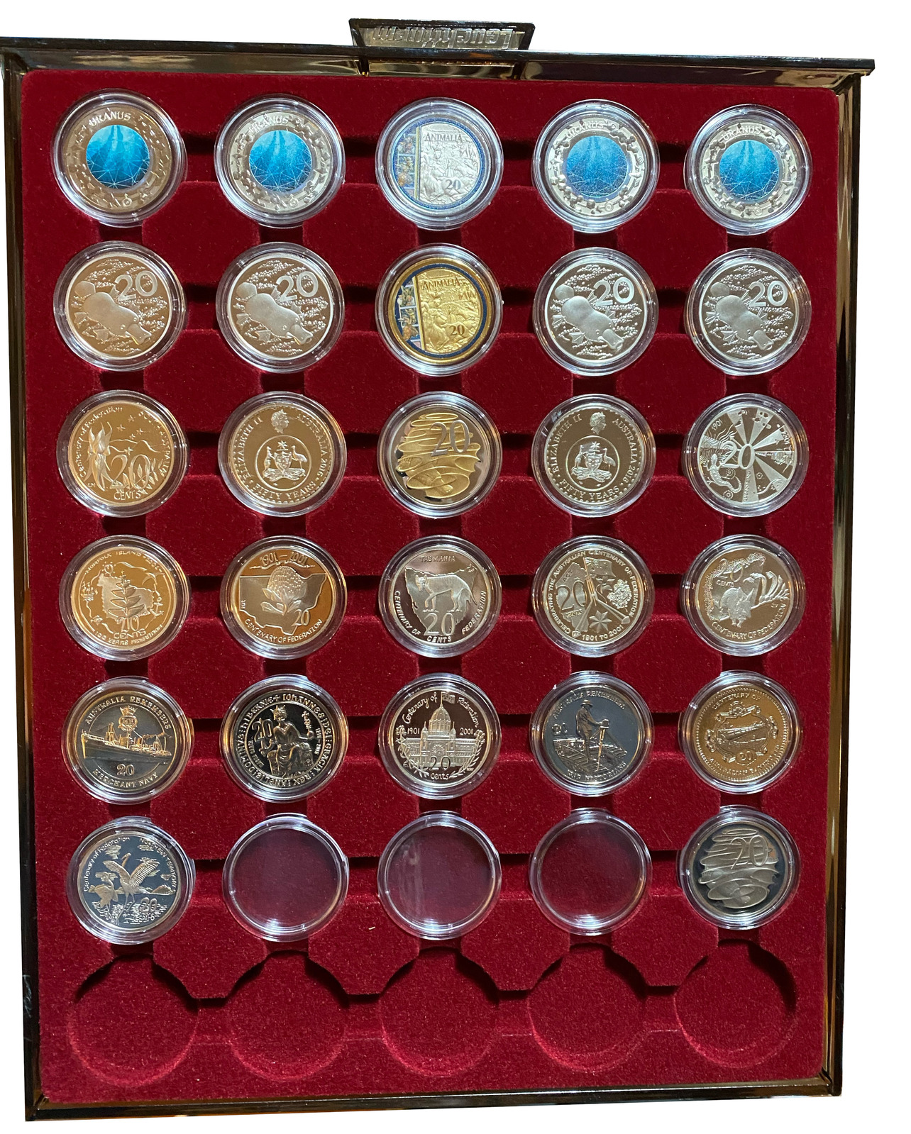 Coin Tray - Coin Box 20 x 43mm compartments, smoke coloured