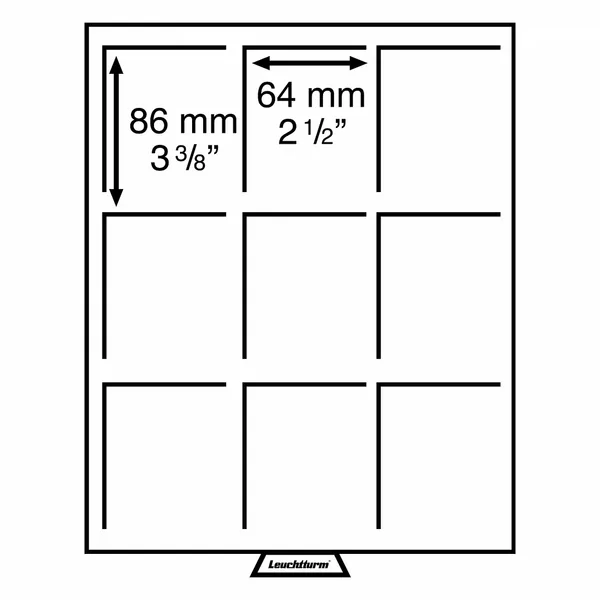 Coin Tray SLAB - 9 x 64mmx86mm compartments - Lighthouse Munzbox MB SmokeDraw/DRedTray (MBXL9USK)
