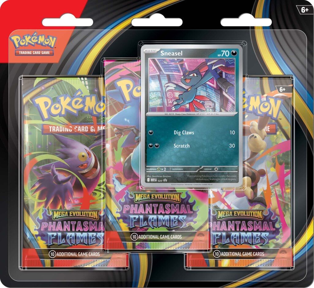 Pokemon: Mega Evolution - Phantasmal Flames Three Booster Blister pk
