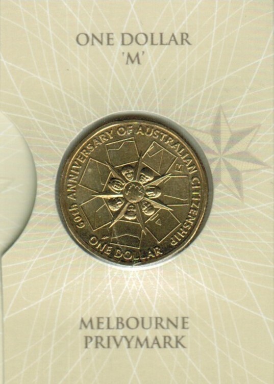 2009 $1 60 Years of Australian Citizenship "M" Mint Mark