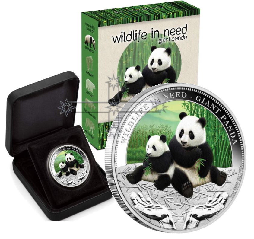 2011 Australia 1 oz Silver Proof Giant Panda "Wildlife In Need" Coin 