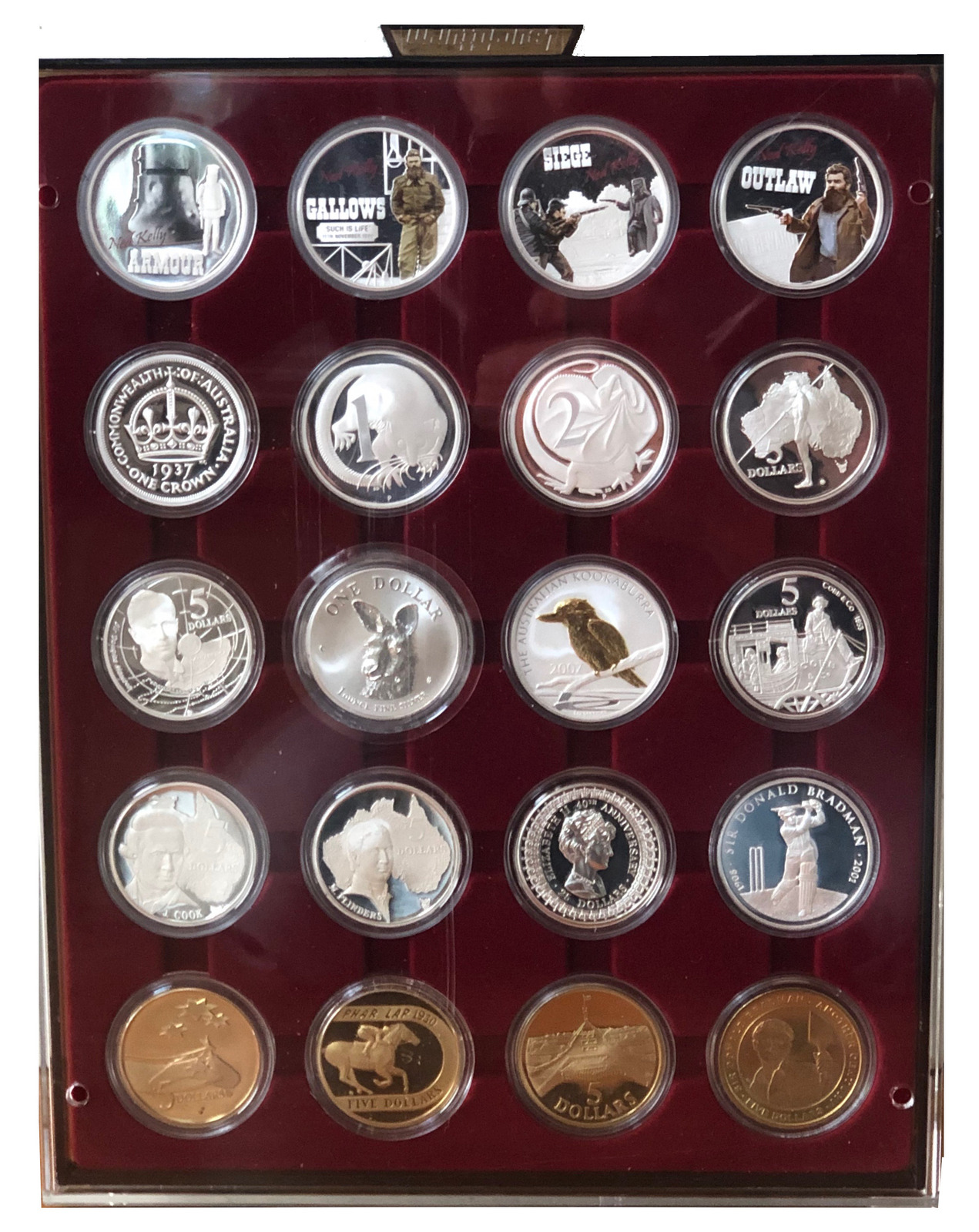 thumbnail image 2 of SCHULZ Red Collection Tray For Coins – 24 Compartments, Fits Crowns & £5 Coins (ø45mm) – PO24, Made In Poland 2 of 5