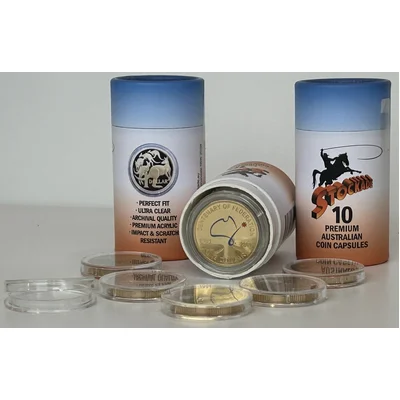 Stockade: Premium One Dollar 25mm Coin Capsules 10pk - Made for Australian Coins