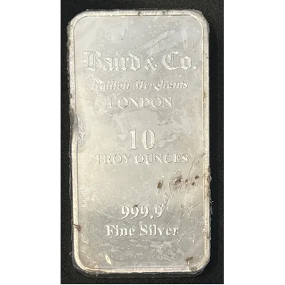10oz Silver Bullion - Baird & Co - 999.9 Fine Silver Bar