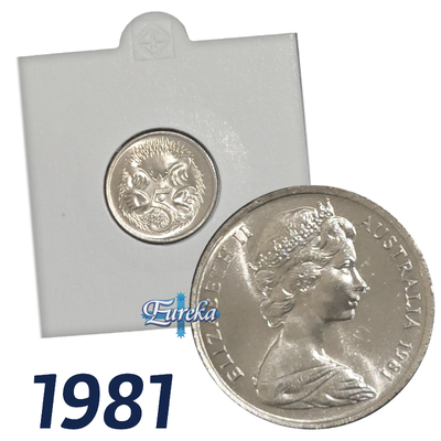 1981 5c Uncirculated Single Coin in 2x2