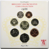 1986 United Kingdom Brilliant Uncirculated Eight-Coin Collection