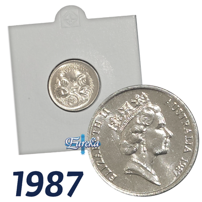 1987 5c Uncirculated Single Coin in 2x2