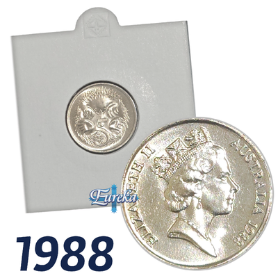 1988 5c Uncirculated Single Coin in 2x2