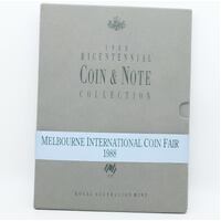 1988 Bicentennial 3 Coin & Note folder