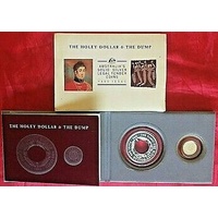 1990 $1 Holey Dollar and Dump 2 Coin Silver Set
