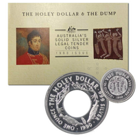 1990 1oz & 1/4oz Holey Dollar and Dump - Silver 2 Coin Set