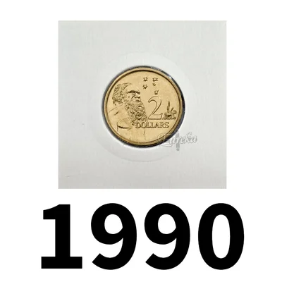 1990 $2 Aboriginal Elder Coin in 2x2
