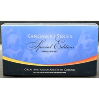 2009 1oz Kangaroo Series Silver Proof Three-Coin Set Great Australian Artists in Colour