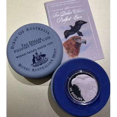 1994 Silver $10 - Birds of Australia - Wedge Tail Eagle Piedfort Proof