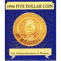 1994 $5 - The Enfranchisement of Women Proof Coin