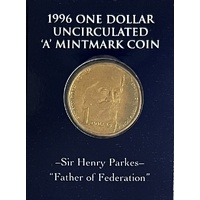 1996 $1 Sir Henry Parkes "A" Mint Mark