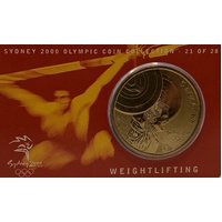 2000 $5 Sydney Olympic Gold Coin - Weightlifting