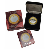 2000 Millennium Coin Series The Present Silver and Gold Plated Proof Coin