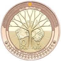 2001 Millennium Coin Series The Future $10 Silver and Gold Plated Proof Coin
