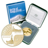 2002 $5 Battle of Sunda Strait USS Houston Proof Coin