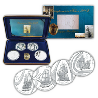 2002 Masterpieces in Silver - Voyages Into History 4 Coin Set