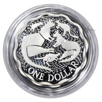 2004 $1 Kangaroos Scalloped Silver Proof Coin in Capsule