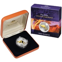 2006 1oz Kangaroo Selectively Gold Plated Silver Proof