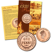 2007 50c Commemorative 1930 Penny - Uncirculated Carded Coin