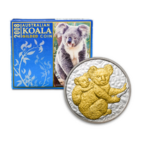 2008 1oz Koala Gilded Silver Coin