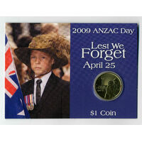 2009 $1 Anzac Day Lest We Forget 