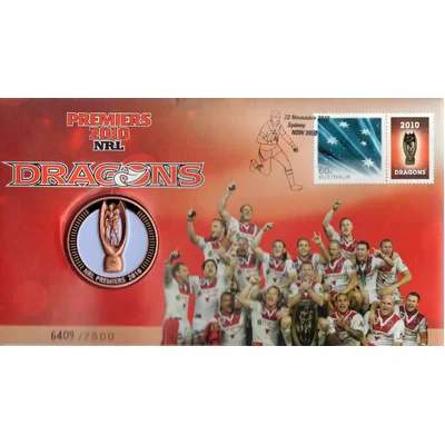 2010 NRL Premiers St George Dragons Limited Edition Medallion Cover
