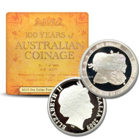 2010 $1 100 Years of Australian Coinage Silver Proof