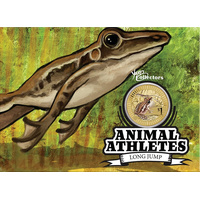 2012 $1 Young Collectors Animal Athletes - Long Jump Carded Coin