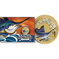 2012 $1 Young Collectors Animal Athletes - Swimming Carded Coin