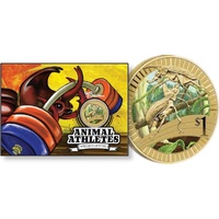 2012 $1 Young Collectors Animal Athletes - Weightlifting Carded Coin