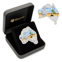2012 1oz Emu - Australian Map Shaped Silver Coin