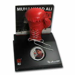 2012 1oz Muhammad Ali™ Silver Proof Coin With Boxing Glove Set