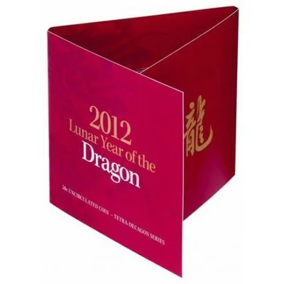 2012 50c Lunar Year of the Dragon - Tetra-decagon Coin in Folded Display Card