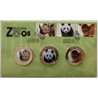 2012 Australia Zoos - 3x Medallions PNC