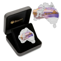 2013 1oz Kangaroo - Australian Map Shaped Silver Coin