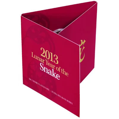 2013 50c Lunar Year of the Snake - Tetra-decagon Coin in Folded Display Card