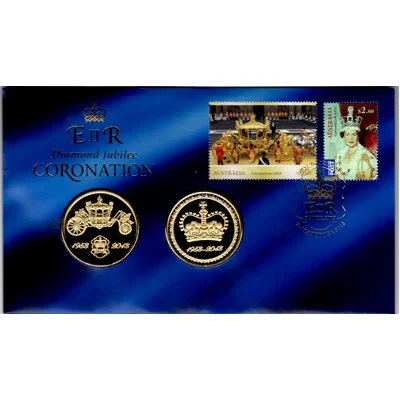 2013 Diamond Jubilee Coronation 2-Coin Medallion PMC