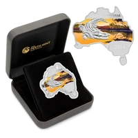 2014 1oz Crocodile - Australian Map Shaped Silver Coin