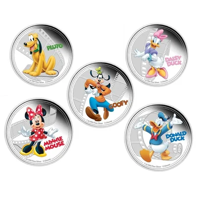 2014 1oz Disney Mickey & Friends - Silver 5-coin set