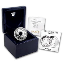 2014 2oz Nuie Year of the Horse Proof with Electric Rotating box