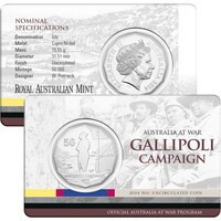 2014 50c Australia At War - Gallipoli Campaign