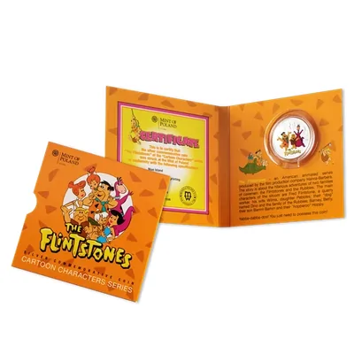 2014 $1 Silver The Flinstones Characters Coloured Proof Coin